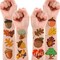 Cute Fall Leaves Temporary Tattoos – 10 Sheets, 100 PCS Oak & Pinecone Autumn Stickers, Birthday Party Favors, Baby/Kids/Girls/Boys Classroom, Carnival, Halloween, Christmas Decor (Multicolor)